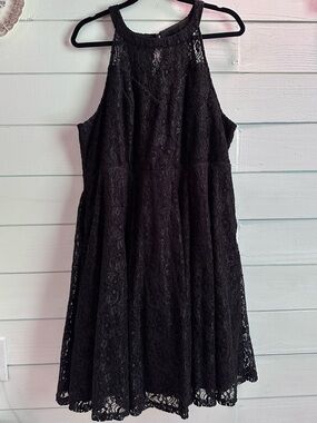 torrid Mini Flocked Lace Skater Dress